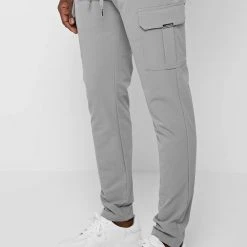 Man Casual Trousers Technical Cargo Pants - Light Grey
