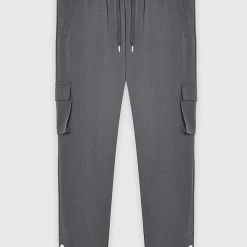 Man Casual Trousers Cargo Pants With Poppers - Grey