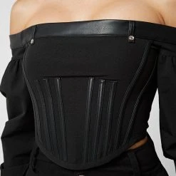 Woman Tops Technical Corset Top - Black TOPS & T SHIRTS