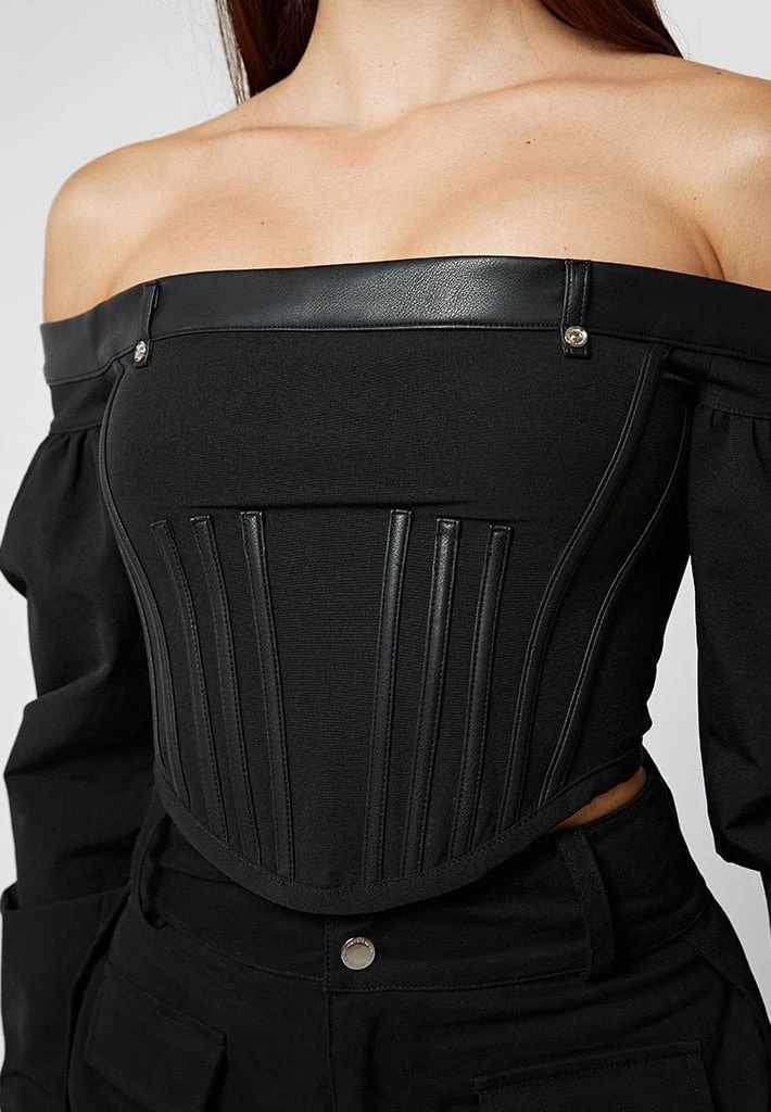 Woman Tops Technical Corset Top - Black TOPS & T SHIRTS