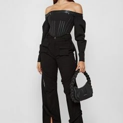 Woman Tops Technical Corset Top - Black TOPS & T SHIRTS