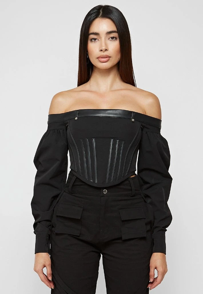 Woman Tops Technical Corset Top - Black TOPS & T SHIRTS