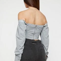 Woman Tops Technical Corset Top - Grey TOPS & T SHIRTS