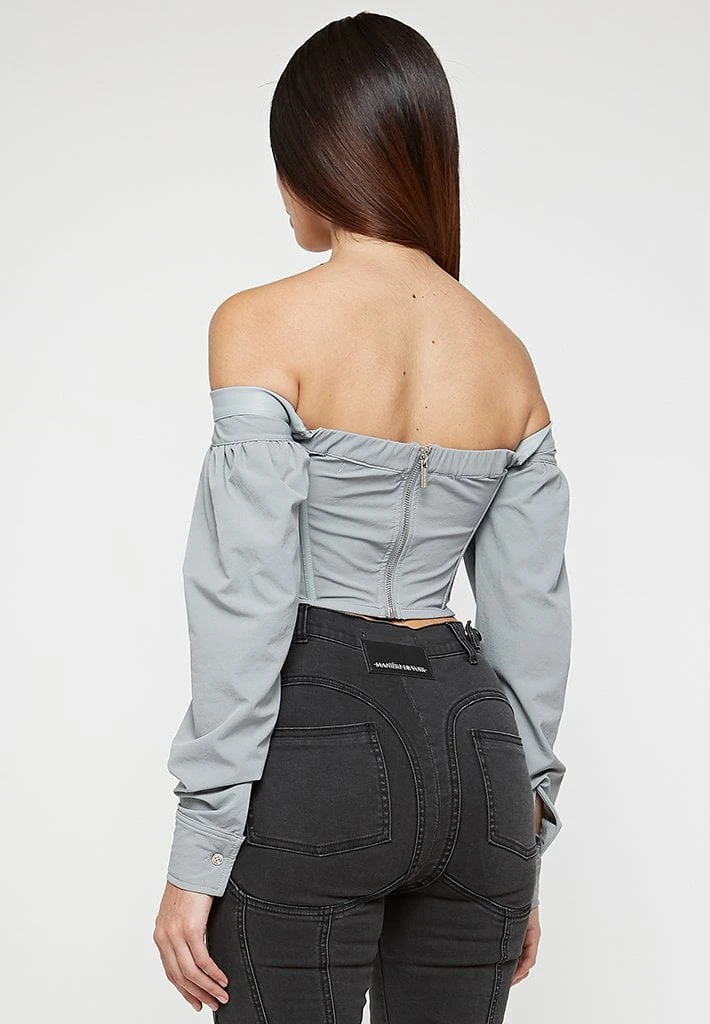 Woman Tops Technical Corset Top - Grey TOPS & T SHIRTS