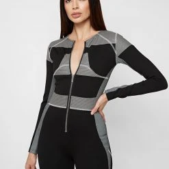 Woman Jumpsuits Technical Print Jumpsuit - Black