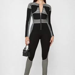 Woman Jumpsuits Technical Print Jumpsuit - Black