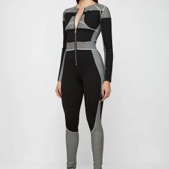 Woman Jumpsuits Technical Print Jumpsuit - Black