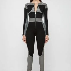 Woman Jumpsuits Technical Print Jumpsuit - Black