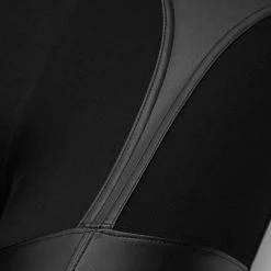 Woman Leggings Zip Off Vegan Leather Leggings/Shorts - Black