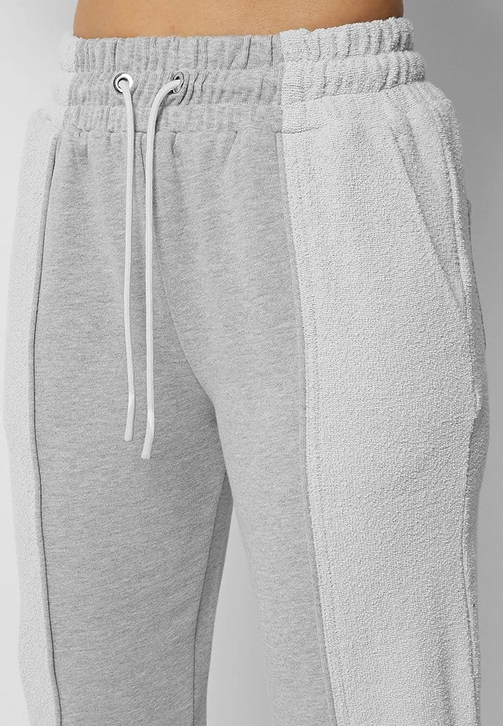 Woman Tracksuits Towelling Panel Joggers - Grey