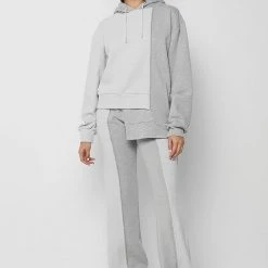 Woman Tracksuits Towelling Panel Joggers - Grey
