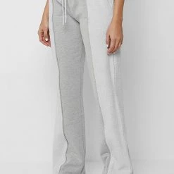 Woman Tracksuits Towelling Panel Joggers - Grey
