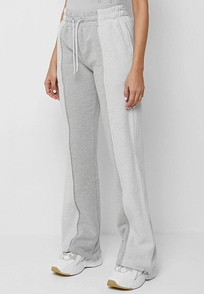 Woman Tracksuits Towelling Panel Joggers - Grey