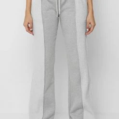 Woman Tracksuits Towelling Panel Joggers - Grey