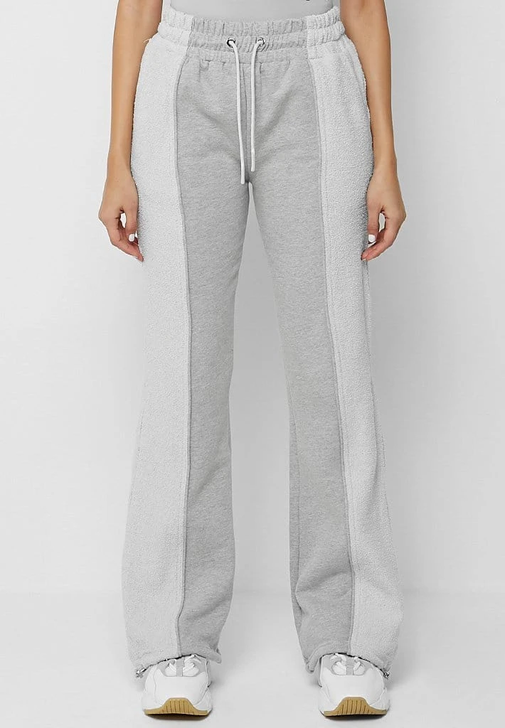 Woman Tracksuits Towelling Panel Joggers - Grey
