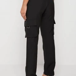 Woman Trousers Trousers With Zip Detail - Black