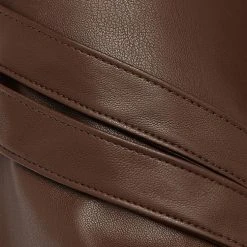 Woman Trousers Vegan Leather Carpenter Cargo Trousers - Brown