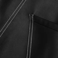 Woman Trousers Vegan Leather Contrast Stitch Cargo Pants - Black CARGO PANTS & JOGGERS