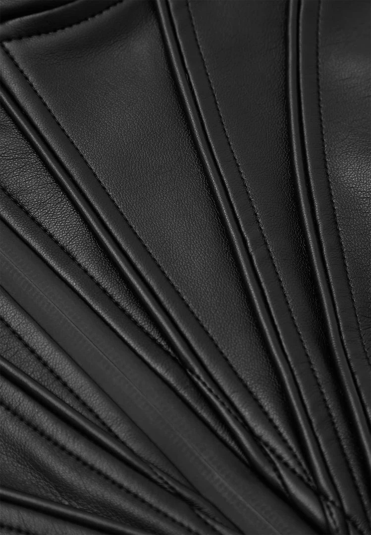 Woman Tops Vegan Leather Corset Top - Black