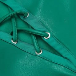 Woman Dresses Vegan Leather Cut Out Mini Dress - Green