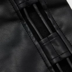 Woman Trousers Vegan Leather Lace Up Trousers - Black