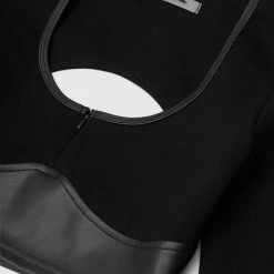 Woman Tops Vegan Leather Long Sleeve Top - Black