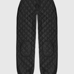 Woman Trousers CARGO PANTS & JOGGERS Vegan Leather Quilted Joggers - Black