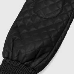 Woman Trousers CARGO PANTS & JOGGERS Vegan Leather Quilted Joggers - Black