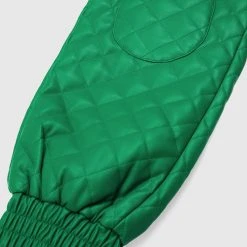 Woman Trousers Vegan Leather Quilted Joggers - Green CARGO PANTS & JOGGERS