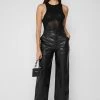 Woman Trousers Vegan Croc Broken Heart Trousers - Black