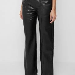 Woman Trousers Vegan Croc Broken Heart Trousers - Black