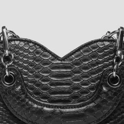Woman Accessories Vegan Croc Heart Bag - Black