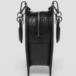 Woman Accessories Vegan Croc Heart Bag - Black