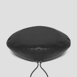 Woman Accessories Vegan Leather Beret - Black