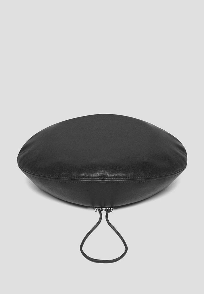 Woman Accessories Vegan Leather Beret - Black