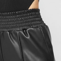 Woman Shorts Vegan Leather City Shorts - Black
