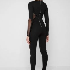 Woman Jumpsuits Vegan Leather Contour Jumpsuit - Black