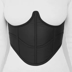 Woman Dresses Vegan Leather Corset Ribbed Midi Dress - White/Black