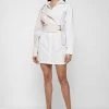 Woman Dresses Woven Overlay Shirt Dress - White