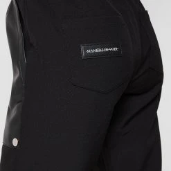 Woman Trousers CARGO PANTS & JOGGERS Vegan Leather Panel Joggers - Black