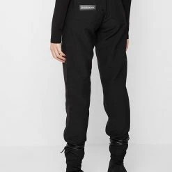Woman Trousers CARGO PANTS & JOGGERS Vegan Leather Panel Joggers - Black