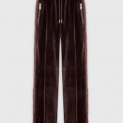Woman Tracksuits Velour & Nylon Trousers - Brown CO-ORDS