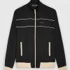 Man Tracksuit Tops Viscose Track Jacket - Black / Off White TRACKSUITS