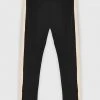 Man Tracksuit Bottoms Viscose Track Pants With Stripe - Black / Off White