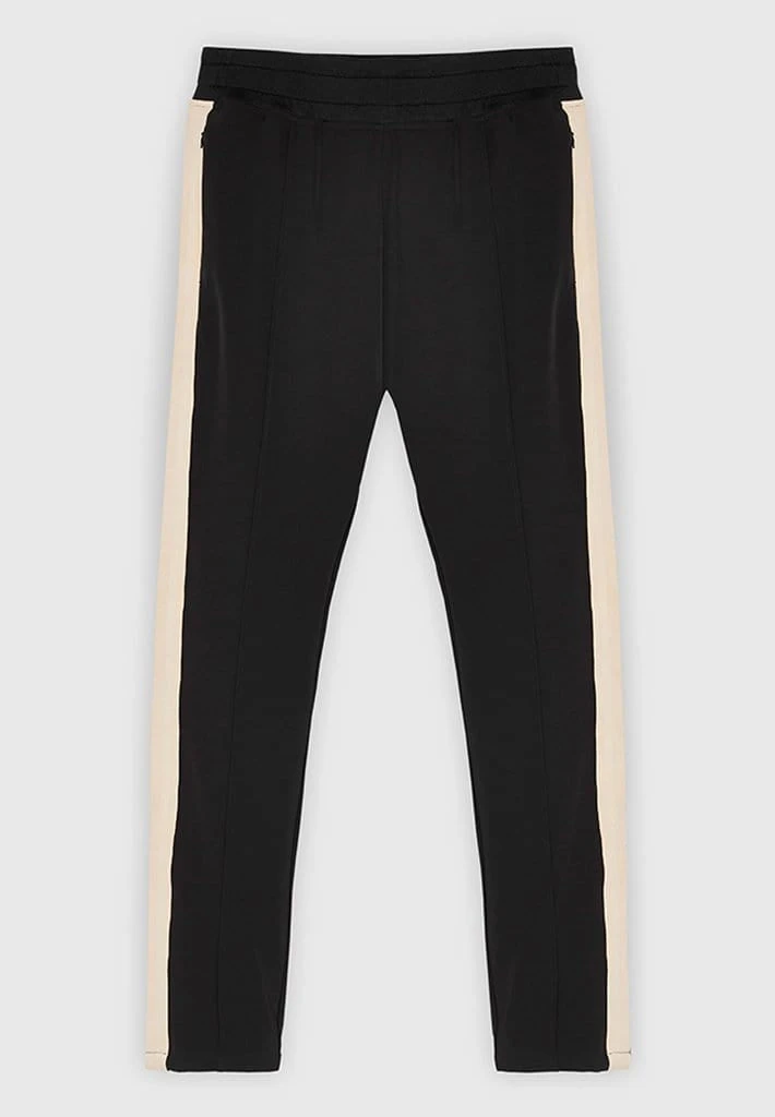 Man Tracksuit Bottoms Viscose Track Pants With Stripe - Black / Off White