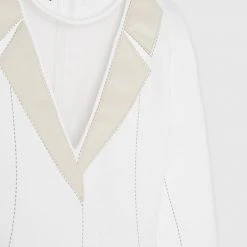 Woman Tops Mesh Blazer Bodysuit - White