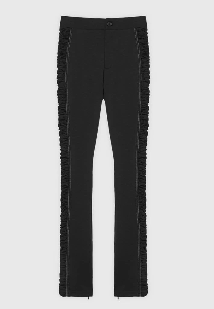 Woman Leggings Ruched Side Flared Leggings - Black