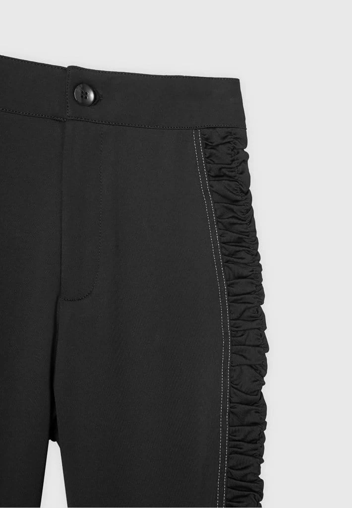 Woman Leggings Ruched Side Flared Leggings - Black