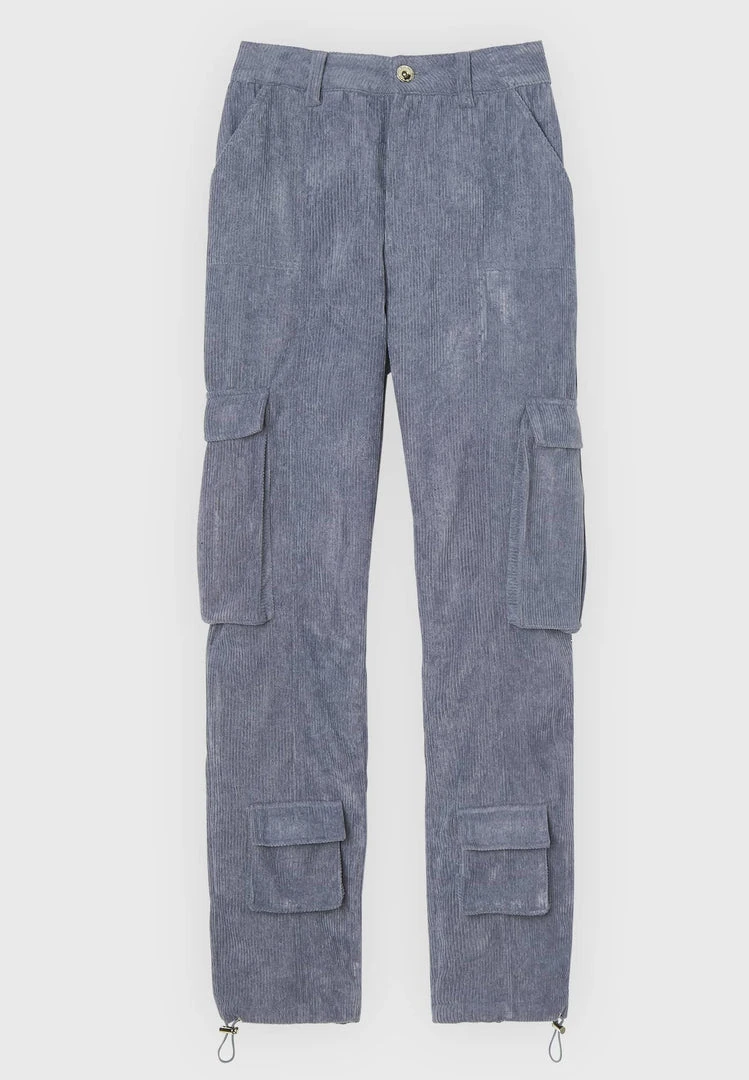 Woman Trousers CARGO PANTS & JOGGERS Corduroy Cargo Pants - Steel Blue