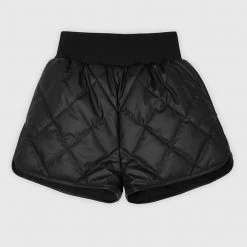 Woman Shorts Matte Quilted Boxer Shorts - Black